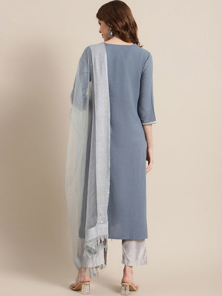 Copy of Women Ethnic Motifs Embroidered Sequinned Kurta with Trousers & With Dupatta VitansEthnics