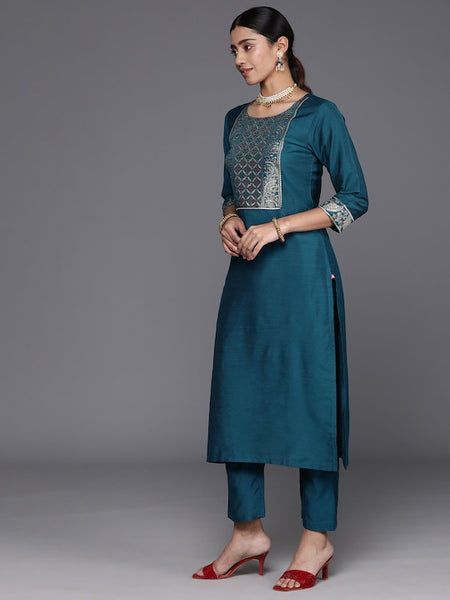 Women Yoke Design Regular Gotta Patti Kurta with Trousers & Dupatta