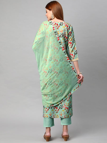 Women Floral Printed Kurta With Trousers & Dupatta