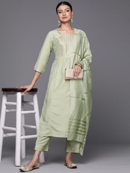 Copy of Women Ethnic Motifs Embroidered Kurta with Trousers & With Dupatta VitansEthnics
