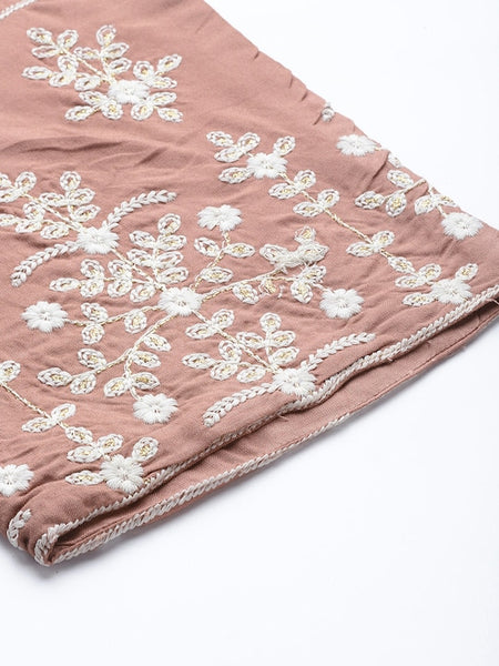 Women Ethnic Motifs Embroidered Thread Work Pure Cotton Kurta Set VitansEthnics