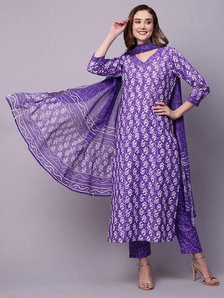 Women Ethnic Motifs Printed Regular Kurta With Trousers & Dupatta VitansEthnics