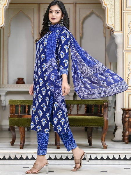 Women Ethnic Motifs Printed Regular Kurta With Trousers & Dupatta VitansEthnics