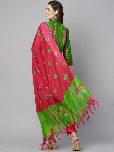 Copy of Women Dyed Straight Kurta With Trousers & Dupatta VitansEthnics