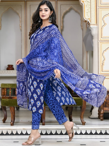 Women Ethnic Motifs Printed Regular Kurta With Trousers & Dupatta VitansEthnics
