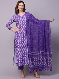 Women Ethnic Motifs Printed Regular Kurta With Trousers & Dupatta VitansEthnics
