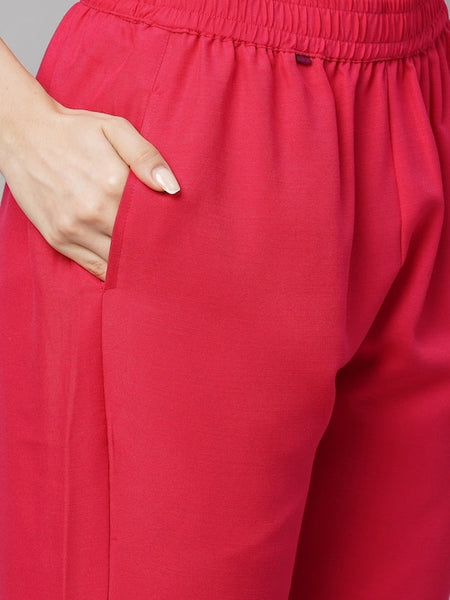 Copy of Women Dyed Straight Kurta With Trousers & Dupatta VitansEthnics