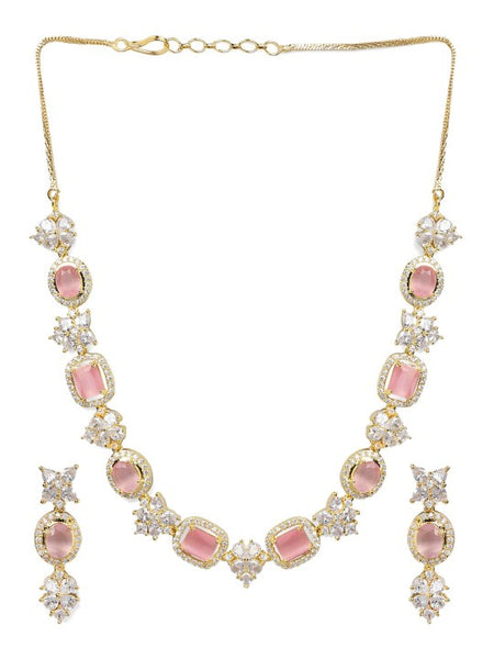 Rose Gold-Plated Handcrafted CZ Studded Jewellery Set (Copy) VitansEthnics