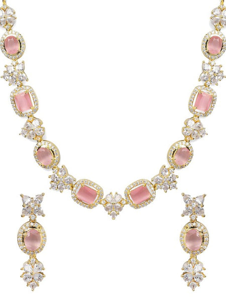 Rose Gold-Plated Handcrafted CZ Studded Jewellery Set (Copy) VitansEthnics