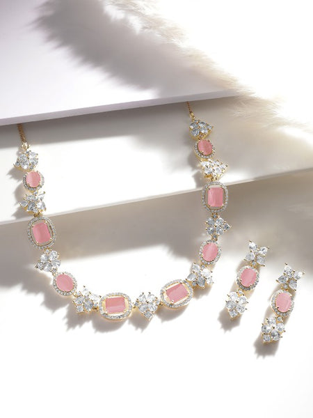 Rose Gold-Plated Handcrafted CZ Studded Jewellery Set (Copy) VitansEthnics