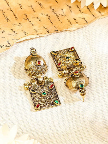 Women Gold-Plated Cubic Zirconia-Studded & Beaded Traditional Jewellery Set VitansEthnics
