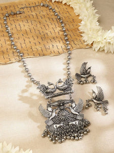 Women Silver-Plated Traditional Vinatge Jewellery Set VitansEthnics