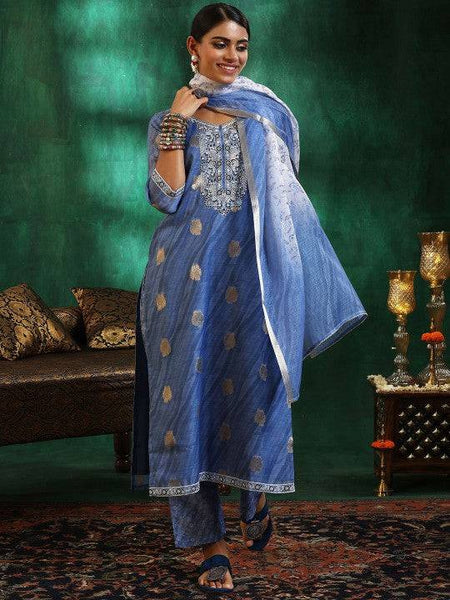 Women Leheriya Regular Sequinned Kurta with Trousers & With Dupatta Set VitansEthnics