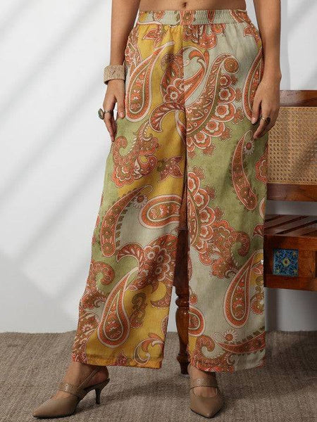 Women Ethnic Motifs Printed V-Neck Beads and Stones A-Line Kurta With Palazzos & Dupatta Set VitansEthnics