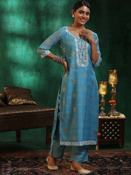 Women Ethnic Motifs Regular Sequinned Kurta with Trousers & With Dupatta Set VitansEthnics