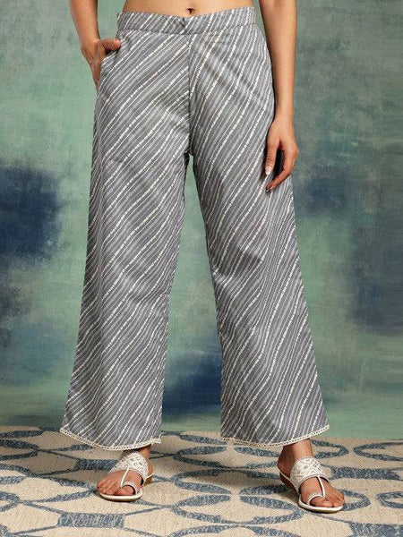 Women Bandhani Printed Pleated Pure Cotton Kurta with Palazzos & With Dupatta Set VitansEthnics