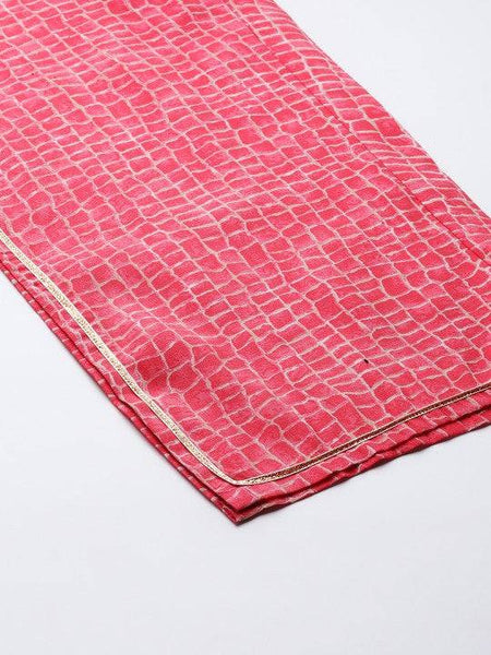 Women Printed Pleated Gotta Patti Kurta with Palazzos & Dupatta Set VitansEthnics