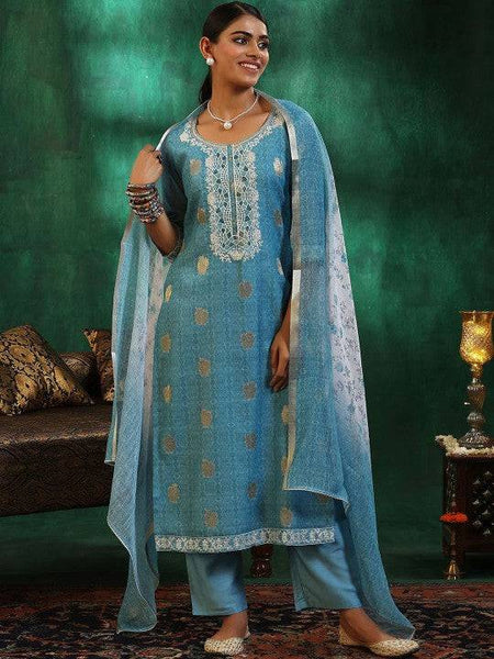 Women Ethnic Motifs Regular Sequinned Kurta with Trousers & With Dupatta Set VitansEthnics