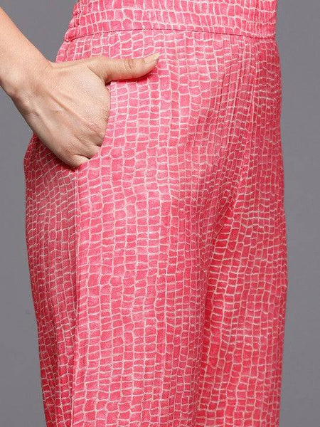 Women Printed Pleated Gotta Patti Kurta with Palazzos & Dupatta Set VitansEthnics