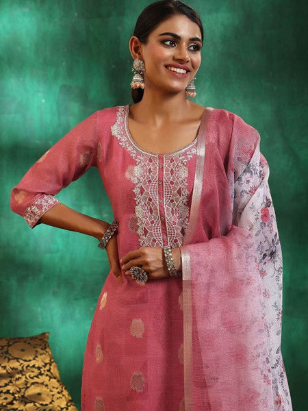 Women Ethnic Motifs Regular Sequinned Kurta with Trousers & With Dupatta Set VitansEthnics