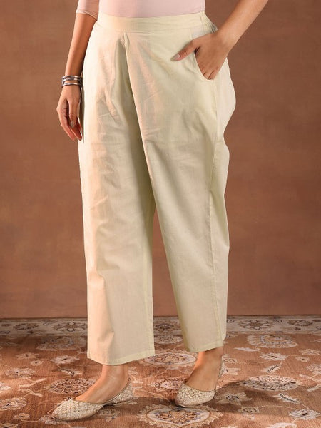 Floral Woven Design Thread Work Chanderi Silk Kurta With Trouser & Dupatta
