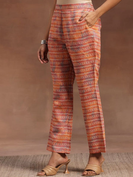 Women Ethnic Motifs Printed Zari Panelled Flared Kurta With Trouser & Dupatta