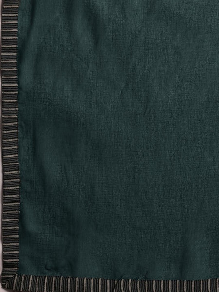 Women Ethnic Motifs Embroidered Pleated A-Line Kurta With Trouser & Dupatta