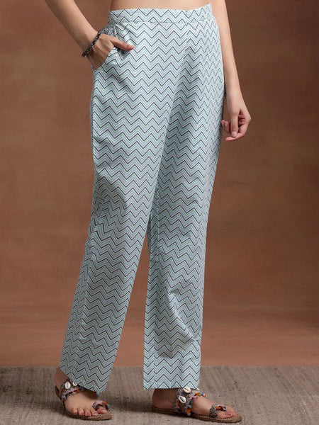 Women Square Neck Floral Printed Pleated Pure Cotton A Line Kurta with Trouser VitansEthnics