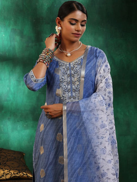 Women Leheriya Regular Sequinned Kurta with Trousers & With Dupatta Set VitansEthnics