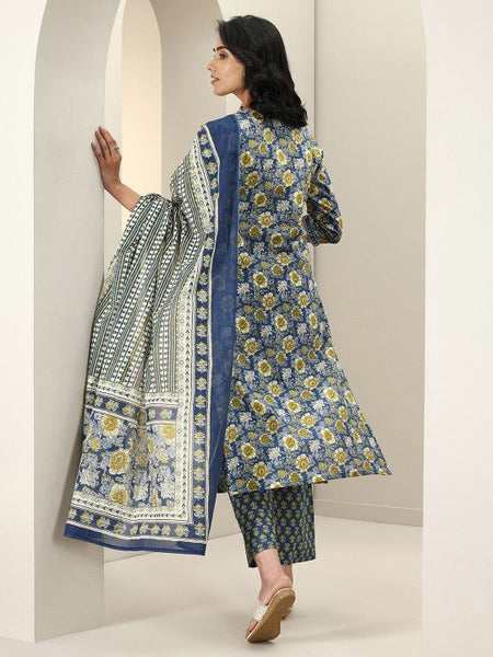 Women Floral Printed Regular Mirror Work Kurta with Trousers & With Dupatta Indian Suit Set VitansEthnics