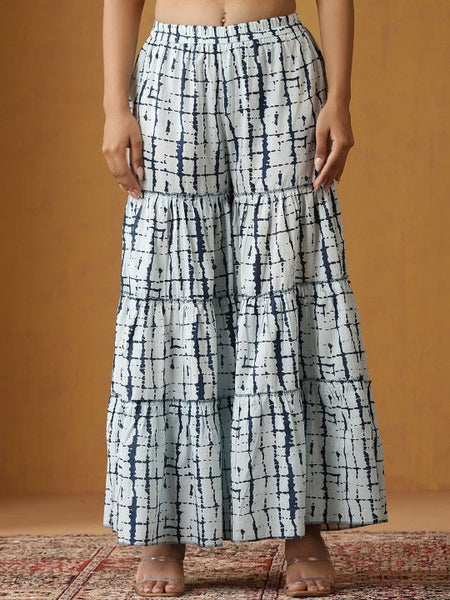 Women Paisley Printed Cotton Kurta with Sharara Set VitansEthnics
