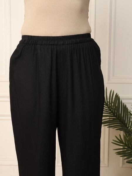 Women Round Neck High Low Top & Trousers Co-Ords Set VitansEthnics