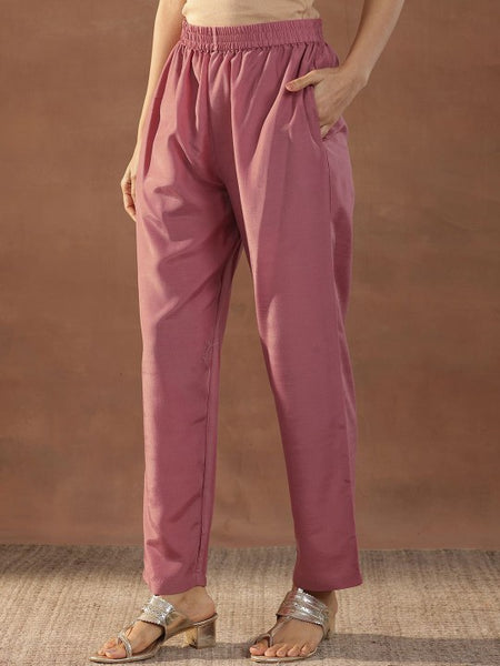 Pink Floral Embroidered Sequinned Straight Kurta With Trousers & Dupatta