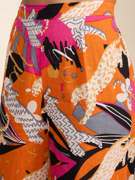 Floral Printed Pure Cotton Top & Trouser with Shrug Coord Set VitansEthnics