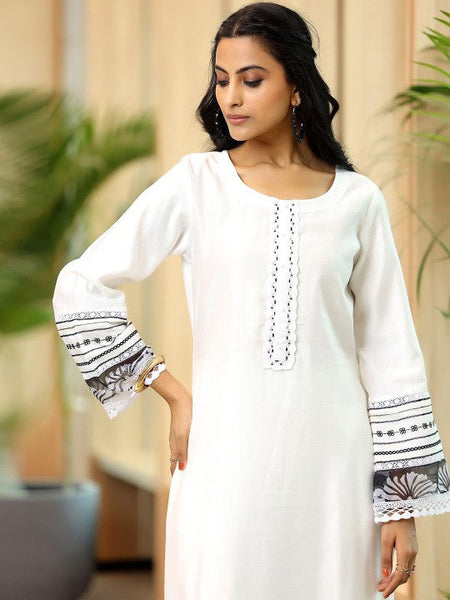 Women Floral Printed Beads and Stones Kurta with Trousers & Dupatta Set VitansEthnics