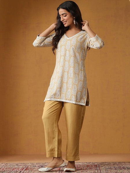 Women Paisley Printed Pure Cotton Straight Kurta With Palazzo And Dupatta Set VitansEthnics