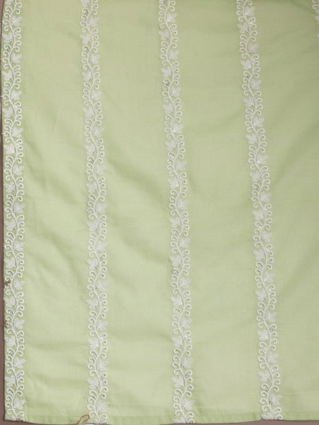 Women Ethnic Motifs High Slit Thread Work Pure Cotton Kurta with Palazzos & Dupatta Set VitansEthnics