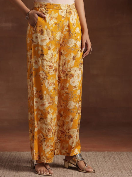 Women Floral Printed Empire Sequinned A-Line Kurta With Palazzo & Dupatta