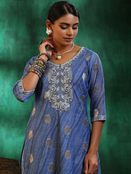 Women Leheriya Regular Sequinned Kurta with Trousers & With Dupatta Set VitansEthnics