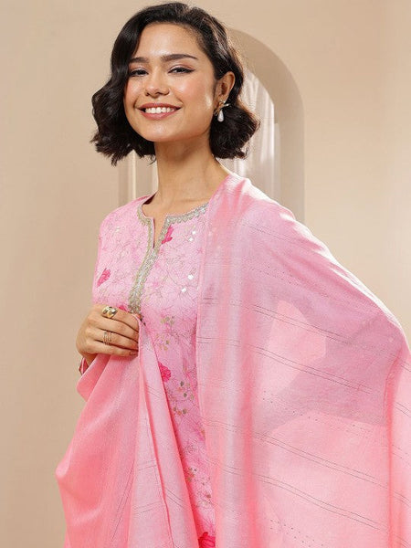 Women Floral Printed Regular Sequinned Kurta with Salwar & With Dupatta Indian Suit Set VitansEthnics