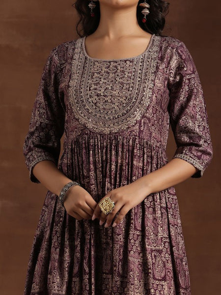 Women Ethnic Motifs Embroidered Pleated A-Line Kurta With Trouser & Dupatta