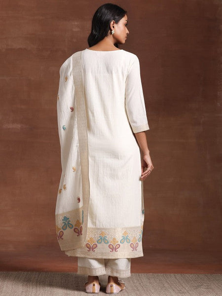Women Paisley Round Neck Three-Quarter Sleeves Pure Cotton Kurta Set VitansEthnics