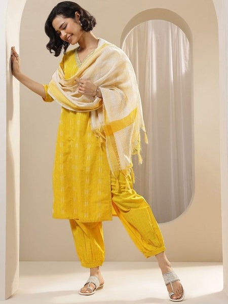 Women Ethnic Motifs Regular Thread Work Kurta with Salwar & With Dupatta Set VitansEthnics