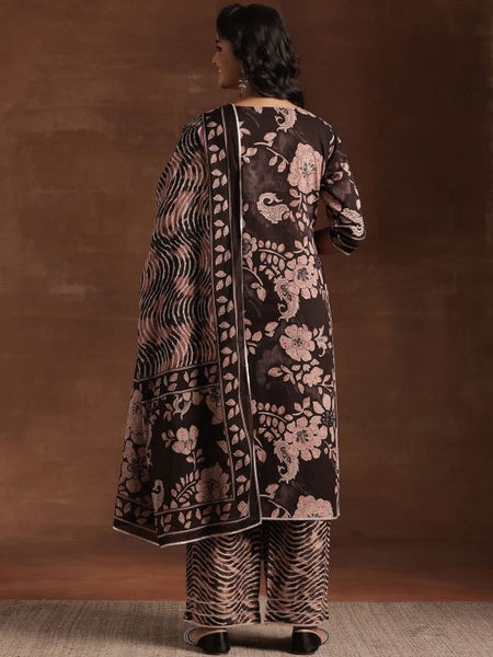 Women Floral Printed Gotta Patti Pure Cotton Straight Kurta With Palazzo & Dupatta