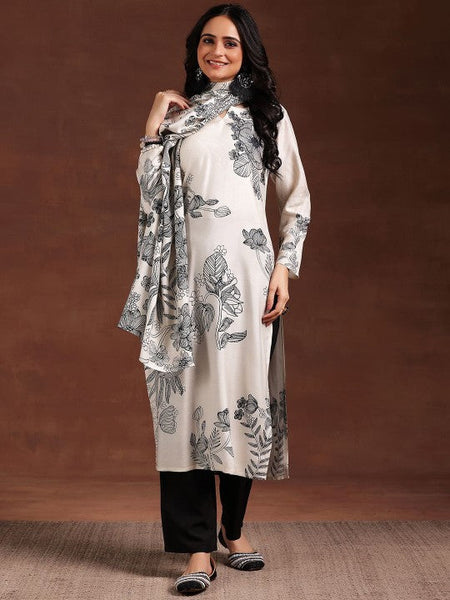 Women Floral Printed Regular Kurta with Trousers & With Dupatta Set VitansEthnics
