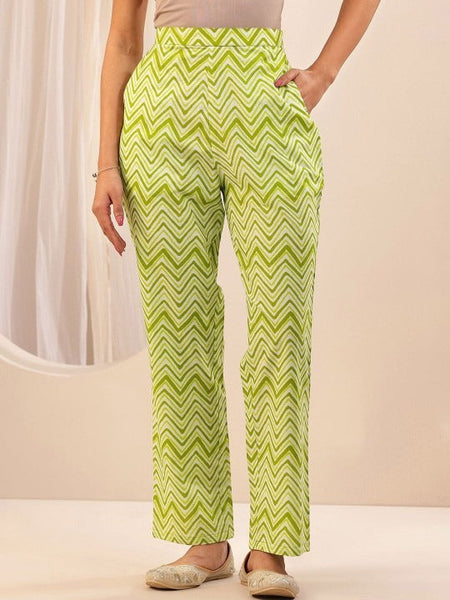 Women Green Floral Printed Regular Thread Work Kurta with Trousers & With Dupatta Set VitansEthnics
