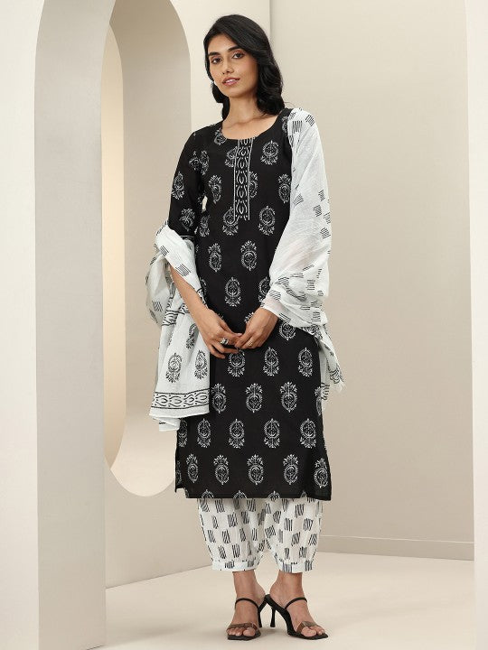 Women Ethnic Motifs Printed Regular Kurta with Salwar & With Dupatta Indian Suit Set VitansEthnics