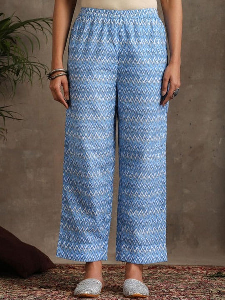 Women Floral Printed Pure Cotton A-Line Kurta With Palazzos And Dupatta Set VitansEthnics