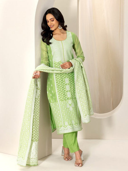 Women Ethnic Motifs Woven Design Chanderi Silk Kurta With Trouser And Dupatta Indian Suit Set VitansEthnics
