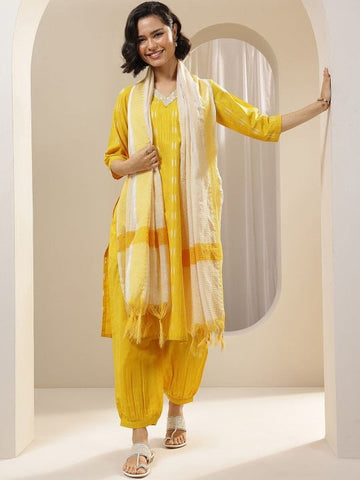 Women Ethnic Motifs Regular Thread Work Kurta with Salwar & With Dupatta Set VitansEthnics